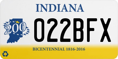 IN license plate 022BFX