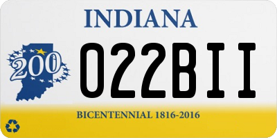 IN license plate 022BII