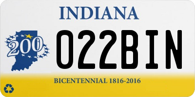 IN license plate 022BIN