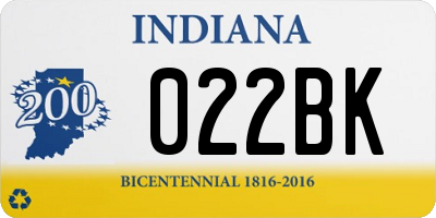 IN license plate 022BK