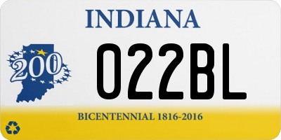 IN license plate 022BL