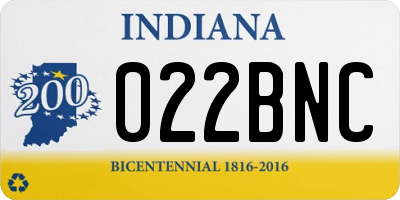 IN license plate 022BNC