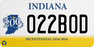 IN license plate 022BOD