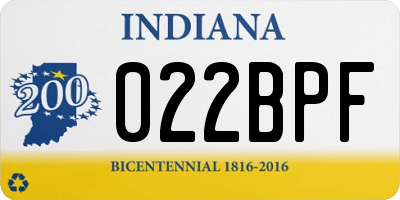 IN license plate 022BPF