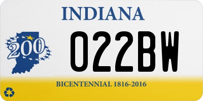 IN license plate 022BW