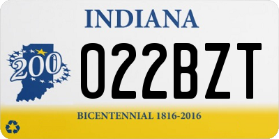 IN license plate 022BZT