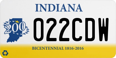IN license plate 022CDW