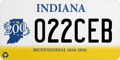 IN license plate 022CEB