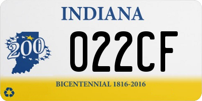 IN license plate 022CF