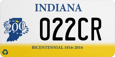 IN license plate 022CR