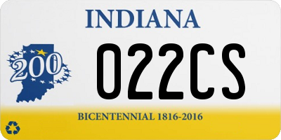 IN license plate 022CS