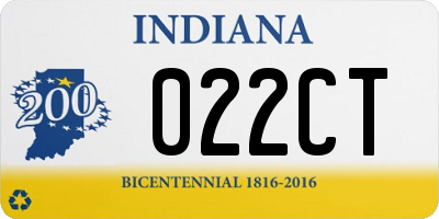 IN license plate 022CT