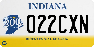 IN license plate 022CXN