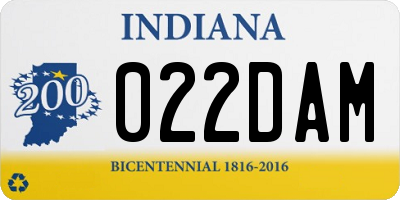 IN license plate 022DAM