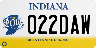 IN license plate 022DAW