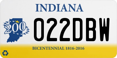 IN license plate 022DBW