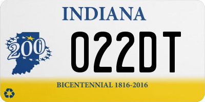 IN license plate 022DT