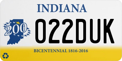 IN license plate 022DUK