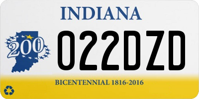 IN license plate 022DZD