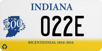 IN license plate 022E