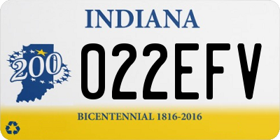 IN license plate 022EFV
