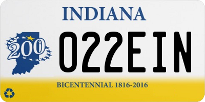 IN license plate 022EIN