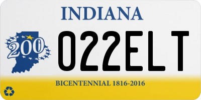 IN license plate 022ELT