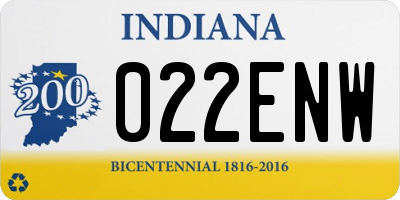 IN license plate 022ENW