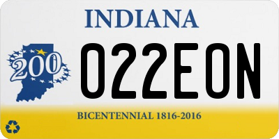 IN license plate 022EON