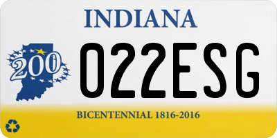 IN license plate 022ESG