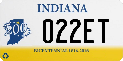 IN license plate 022ET