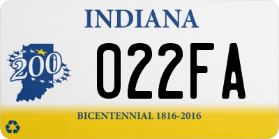 IN license plate 022FA