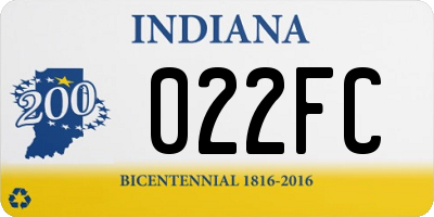 IN license plate 022FC