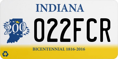 IN license plate 022FCR