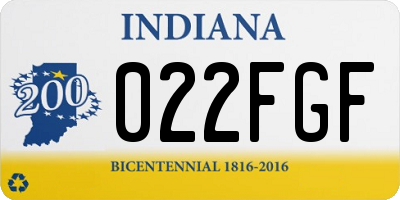 IN license plate 022FGF
