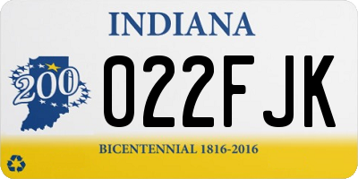 IN license plate 022FJK