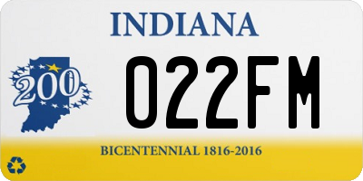 IN license plate 022FM