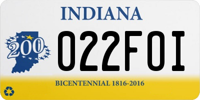 IN license plate 022FOI