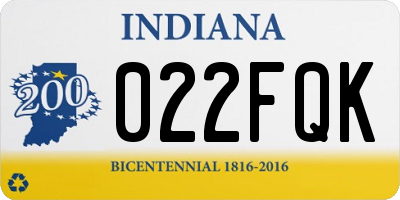 IN license plate 022FQK