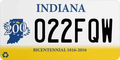 IN license plate 022FQW