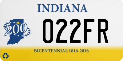 IN license plate 022FR