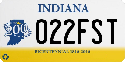 IN license plate 022FST
