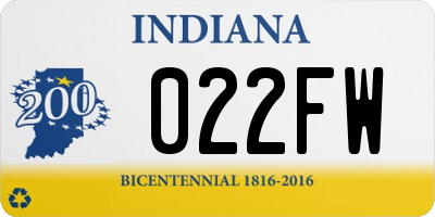 IN license plate 022FW