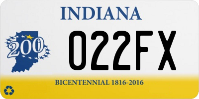 IN license plate 022FX