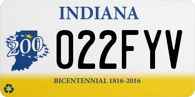 IN license plate 022FYV