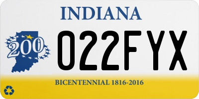 IN license plate 022FYX