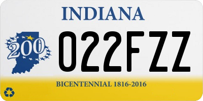 IN license plate 022FZZ