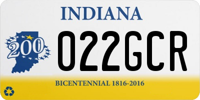 IN license plate 022GCR