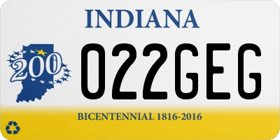 IN license plate 022GEG