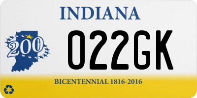 IN license plate 022GK